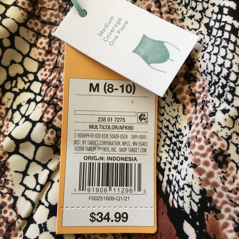 KONA SOL Medium Coverage One Piece Animal Print Swimsuit NEW WITH TAG! - Picture 6 of 7